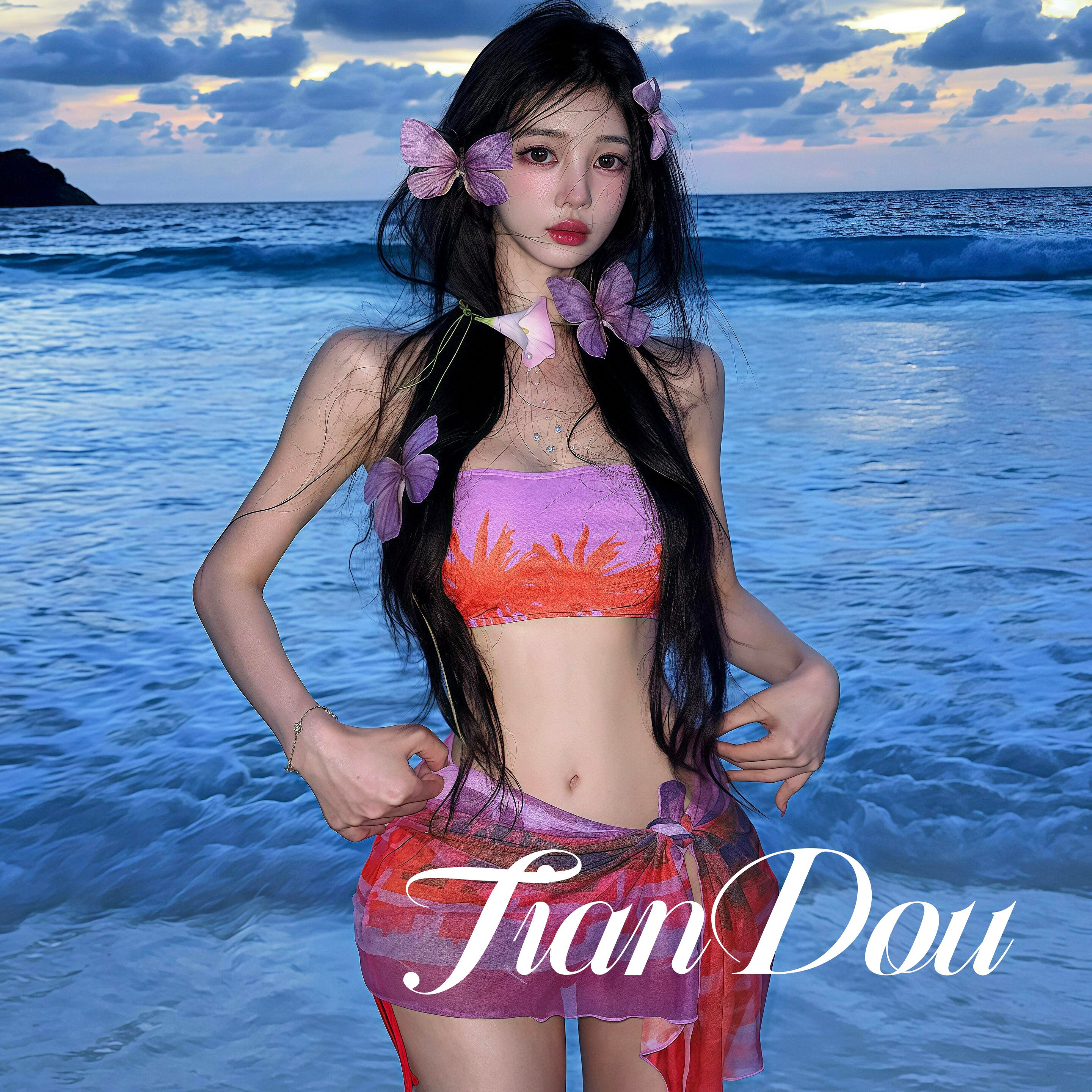 【雨雾紫藤】欧美新款性感纯欲bikini三件套分体沙滩温泉度假泳衣,运动/瑜伽/健身/球迷用品,分体泳衣,淘宝优惠券,粉丝福利购,淘宝优惠卷