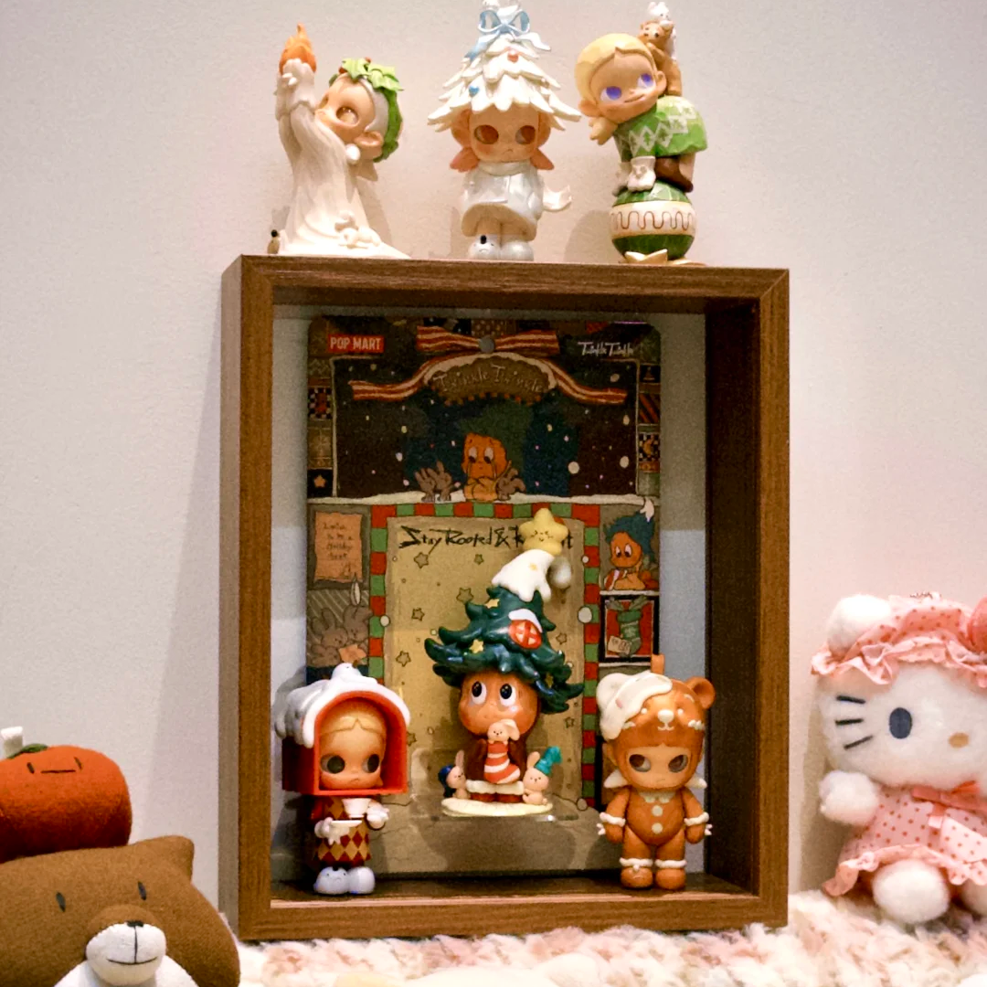 星星人圣诞盲盒潮玩手办展示框