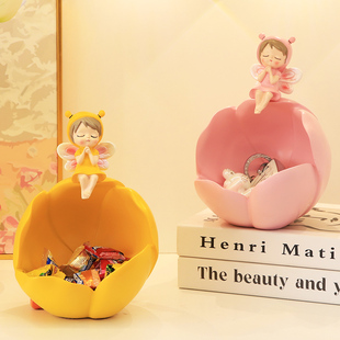 装放糖果盘子前台接待酒店铺吧台办公室零食水果盘盒家用轻奢摆件