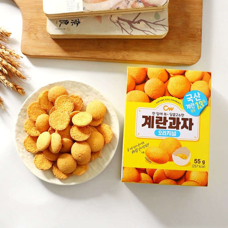 韩国进口CW青右芝士味鸡蛋饼干韩式酥性饼干下午茶点心网红小零食
