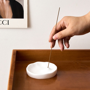 侘寂风线香香插家用复古中式 檀香高级感底座托盘中古摆件拍照道具