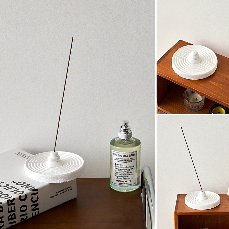 高级感石膏香插香托拍照摆件