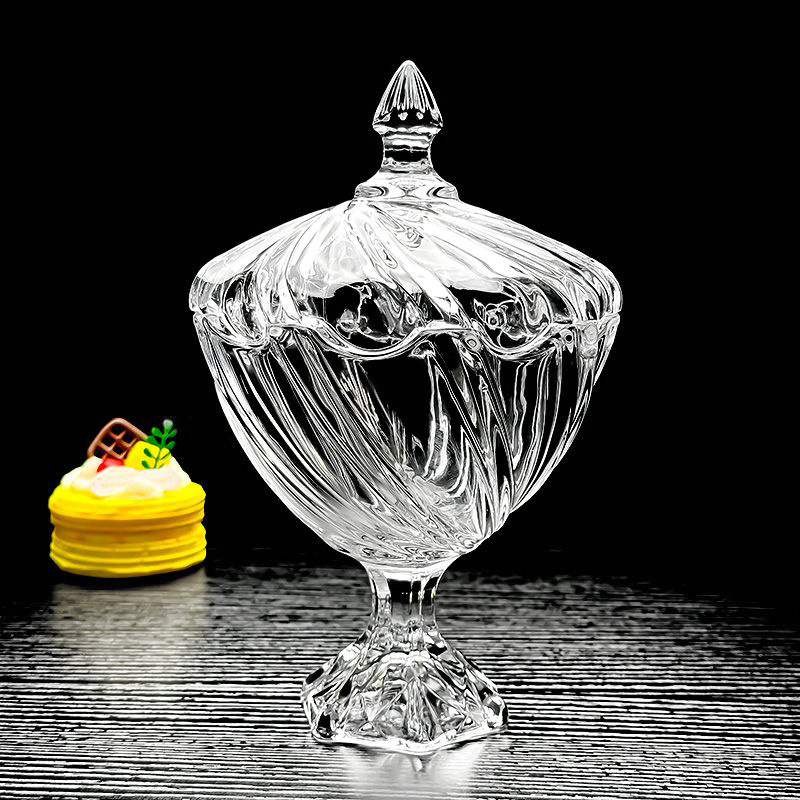 糖果罐上档次高脚果盘水晶玻璃