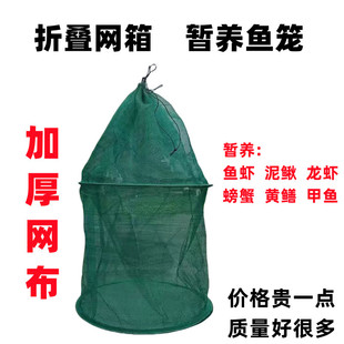 暂养折叠圆形渔网箱鱼护吊笼龙虾螃蟹养鲫鱼笼黄鳝泥鳅笼养殖用