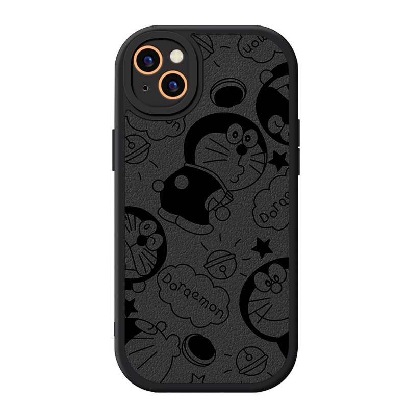 适用iPhone13手机壳新款苹果12promax小羊皮硅胶软壳十三男生iP11pro镜头全包防摔13mini保护套pr0简约机器猫