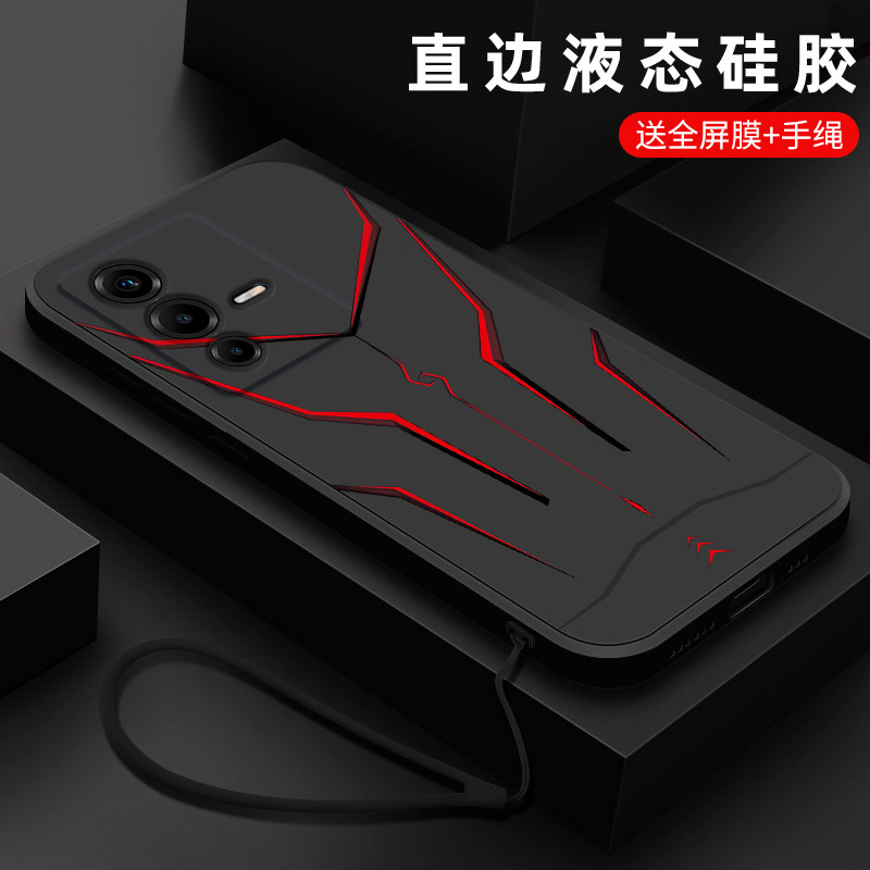 适用vivos12手机壳新款s10pro液态硅胶s9e磨砂软壳vivo S7se活力版镜头全包s6防摔s5保护套s1男士潮创意机甲