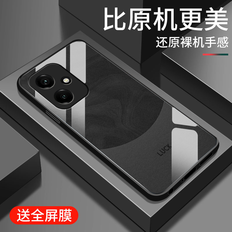 适用荣耀400手机壳新款华为honor400pro钢化玻璃镜面保护套镜头全包防摔硬壳DNN-AN00男女生简约高级外壳流沙
