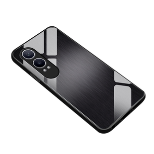 适用oppok12x手机壳新款k12钢化玻璃镜面保护套oppo k12s镜头全包k12plus防摔保护套男生简约时尚潮金属质感