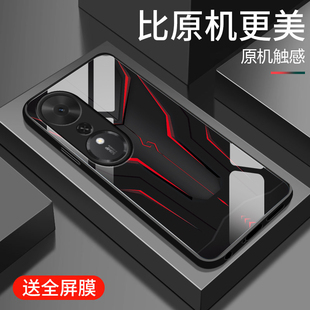 创意机甲 个性 适用荣耀畅玩70plus手机壳新款 华为honor钢化玻璃镜面保护套LOG一AN00镜头全包防摔保护套5G男士