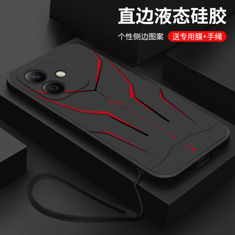 适用荣耀play9tpro手机壳新款华为honorPlay9T液态硅胶9c软壳play8T镜头全包防摔保护套男士个性创意时尚机甲