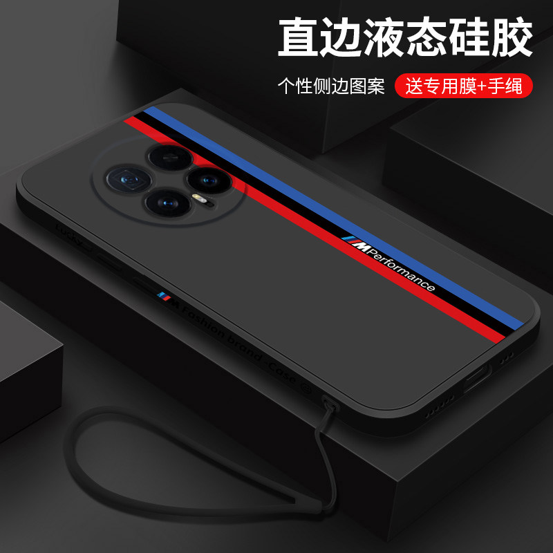 适用荣耀magic8手机壳新款荣耀magic8pro液态硅胶软壳华为honor镜头全包防摔保护套男士个性创意高级宝马跑道