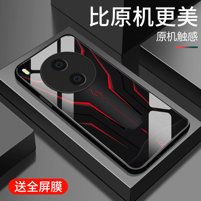 适用vivoY600pro手机壳新款y600pro钢化玻璃镜面保护套Y600Turbo镜头全包Y600i防摔硬壳男士个性创意时尚机甲