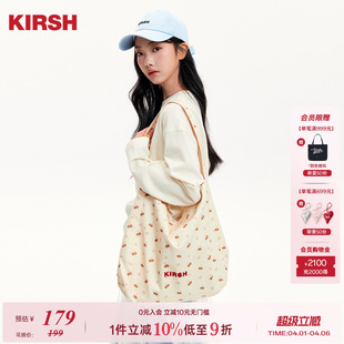 简约百搭挎包 樱桃KIRSH韩系甜美可爱满印兔子帆布包女2026新款