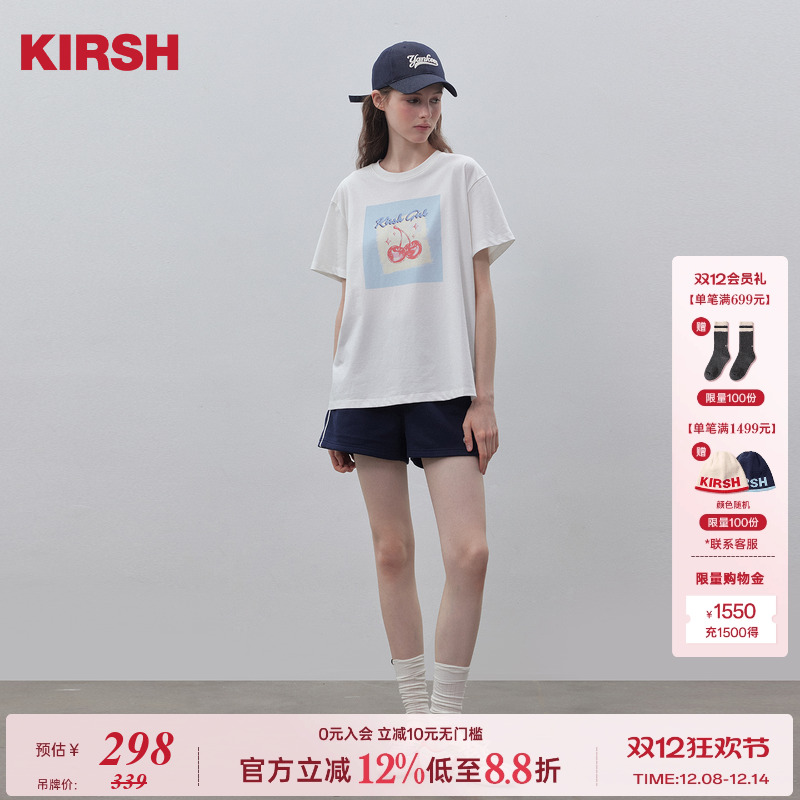 樱桃KIRSH韩系数码印花宽松短袖T