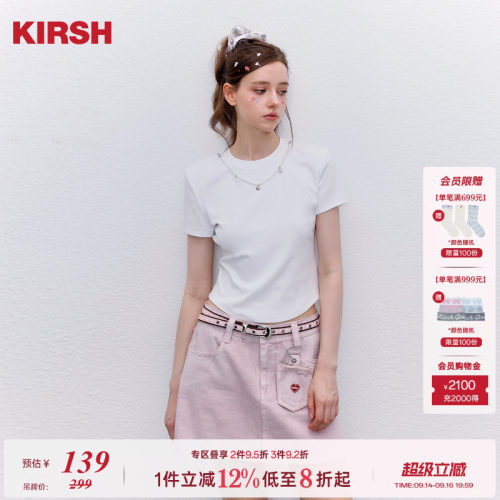 樱桃KIRSH后腰蝴蝶结短袖T恤