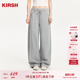 韩系捏褶不规则口袋长裤 女2026夏季 抽绳宽松弯刀阔腿裤 樱桃KIRSH