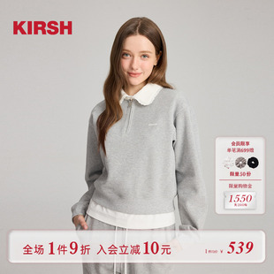 娃娃领半门襟卫衣女2025春夏新宽翻领款 樱桃KIRSH 甜美可爱上衣