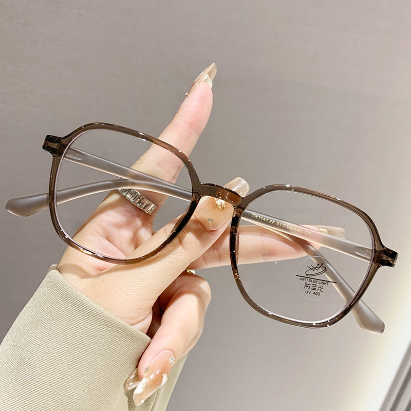 9 克51超韧超轻近视架防蓝光护目眼镜框韩版复古文艺可配度数黑框