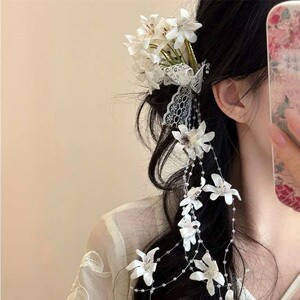 立减5元超仙流苏仿真花朵发夹