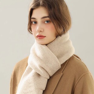 围巾秋冬季女高级氛围感2025新款黑白格子韩系情侣保暖加厚围脖男