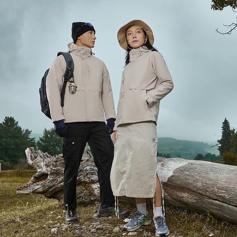 冬季户外三合一两件套防风防水男女休闲户外登山服印风衣外套