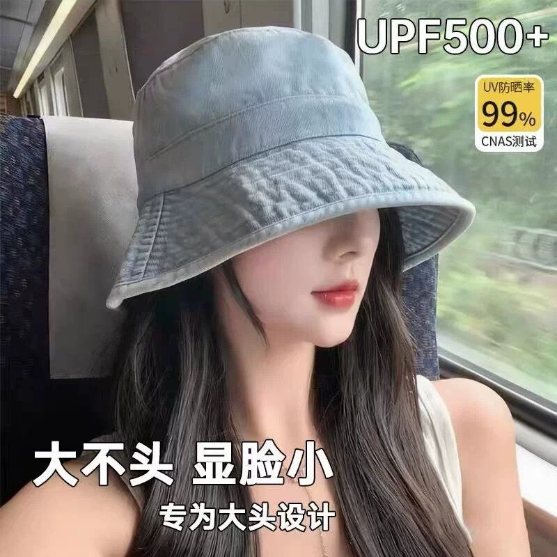日系牛仔渔夫帽大帽檐韩版大头围图片