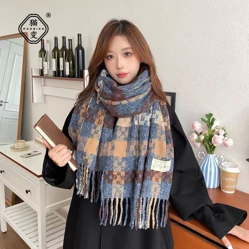 围巾冬季女高级感格子披肩2025新款百搭韩系氛围感男围脖加厚两用,服饰配件/皮带/帽子/围巾,围巾/丝巾/披肩,淘宝优惠券,粉丝福利购,淘宝优惠卷