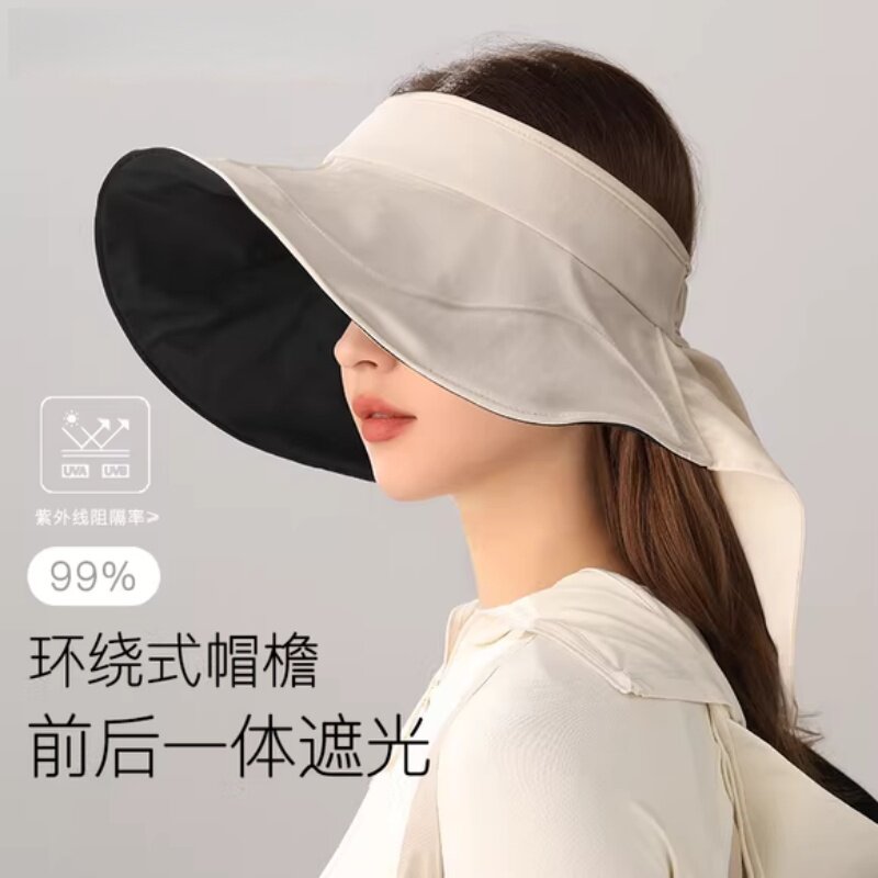 日本防晒帽女夏季防紫外线空顶帽图片