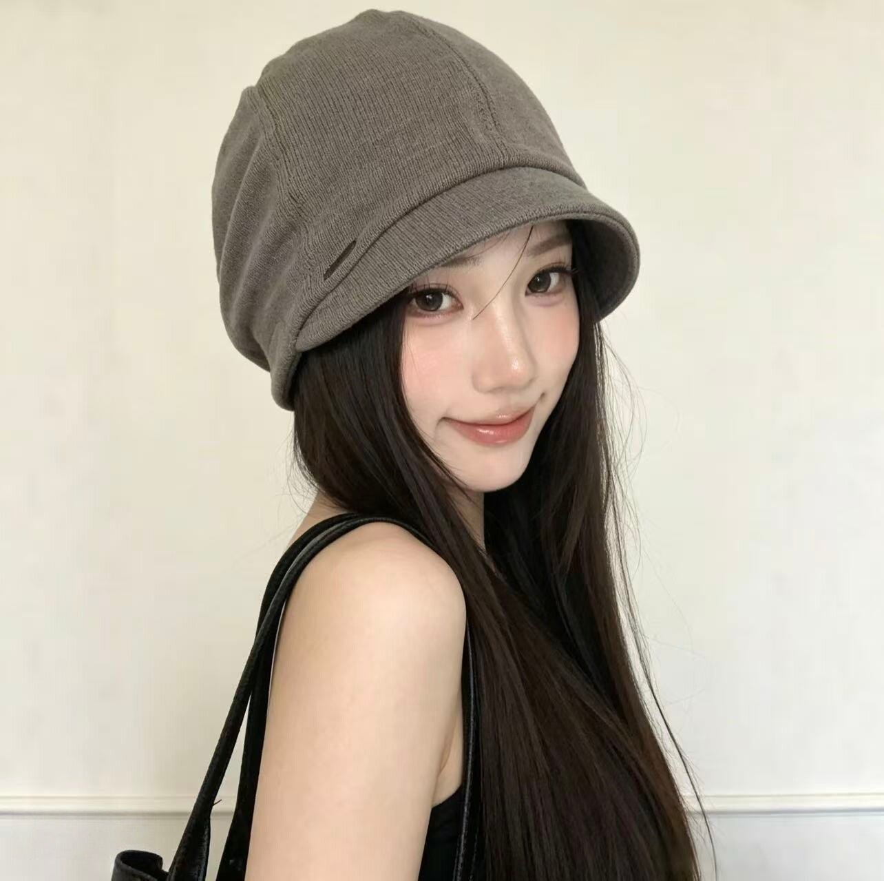 韩版设计感复古短檐堆堆帽包头帽子女春秋时尚显脸小报童帽贝雷帽