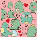 Мультяшный милый динозавр, чемодан, ноутбук, наклейка, мобильный телефон, водонепроницаемые наклейки