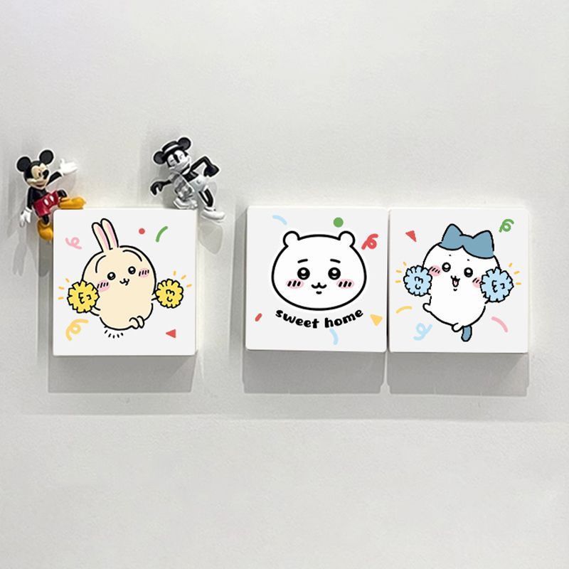 卡通吉伊卡哇小八开关贴纸可爱遮丑装饰家用插座防水面板美化贴画