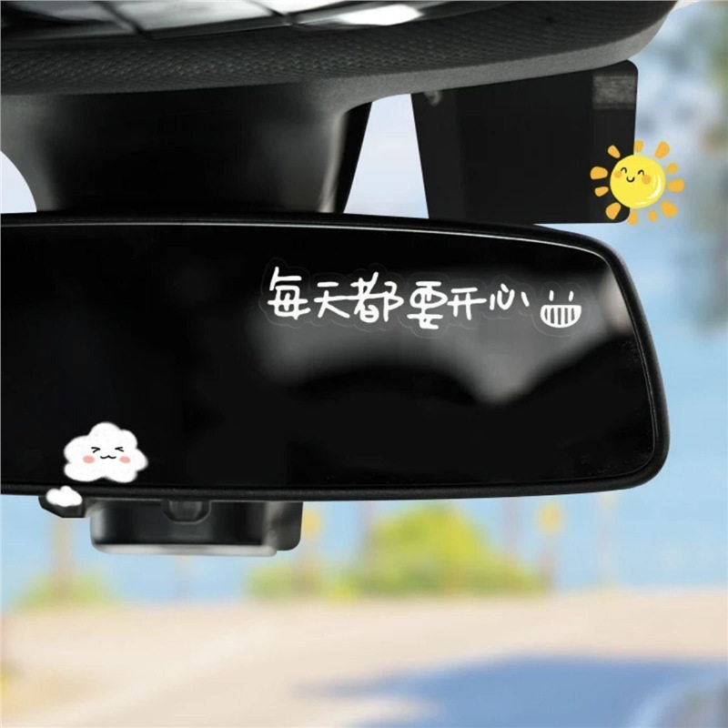 希望好运不请自来今天愉快小贴纸迷你后视镜装饰文字hello网红ins