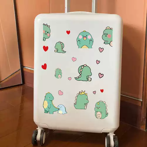 Мультяшный милый динозавр, чемодан, ноутбук, наклейка, мобильный телефон, водонепроницаемые наклейки