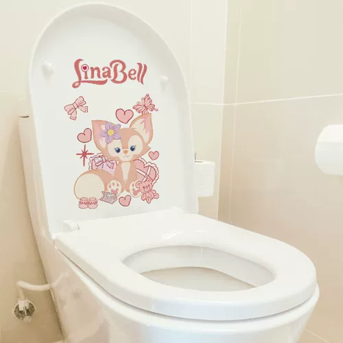 Милый туалет, водонепроницаемая наклейка, креативные мультяшные наклейки, не оставляет следов