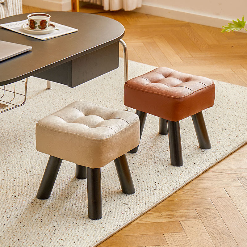 现代简约实木小凳子可叠放家用门口换鞋凳客厅沙发凳方凳矮凳板凳