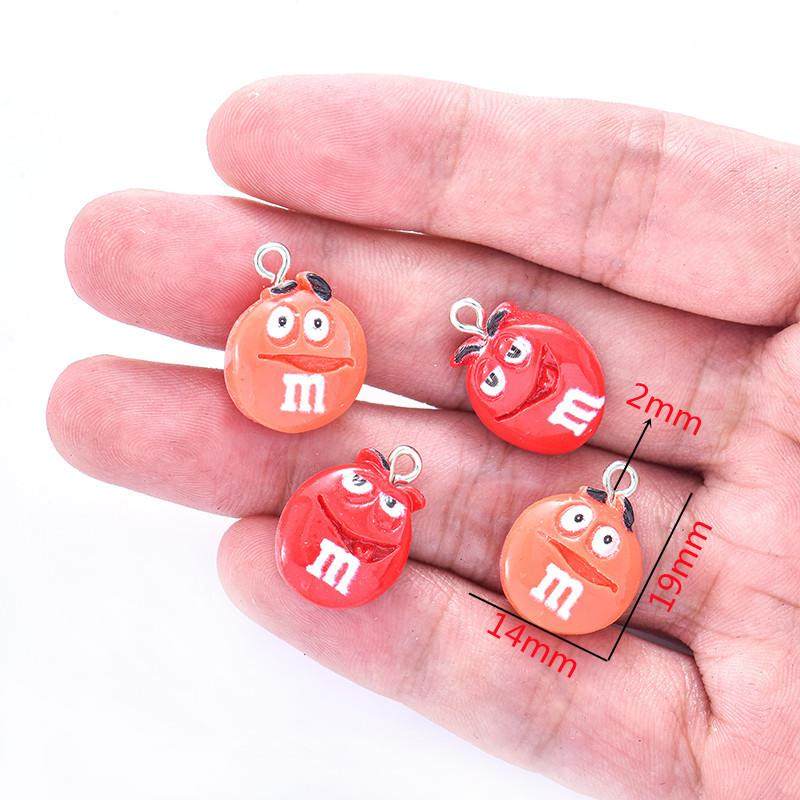 多款多色树脂字母M豆巧克力豆配件吊坠项链手链挂饰W224