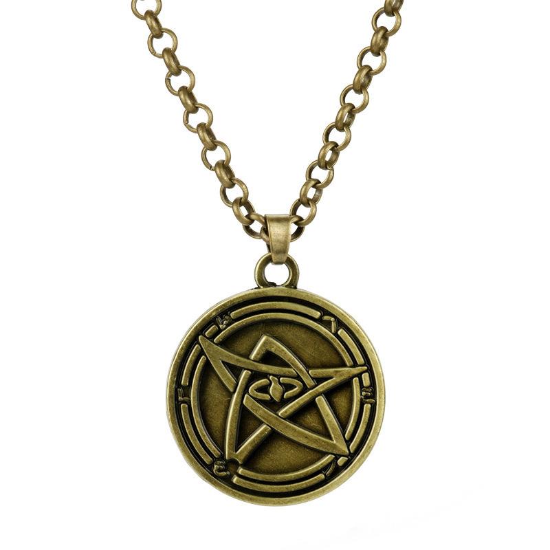 跨境货源 CTHULHU克苏鲁神话死灵之书印章魔符项链五芒星钥匙扣