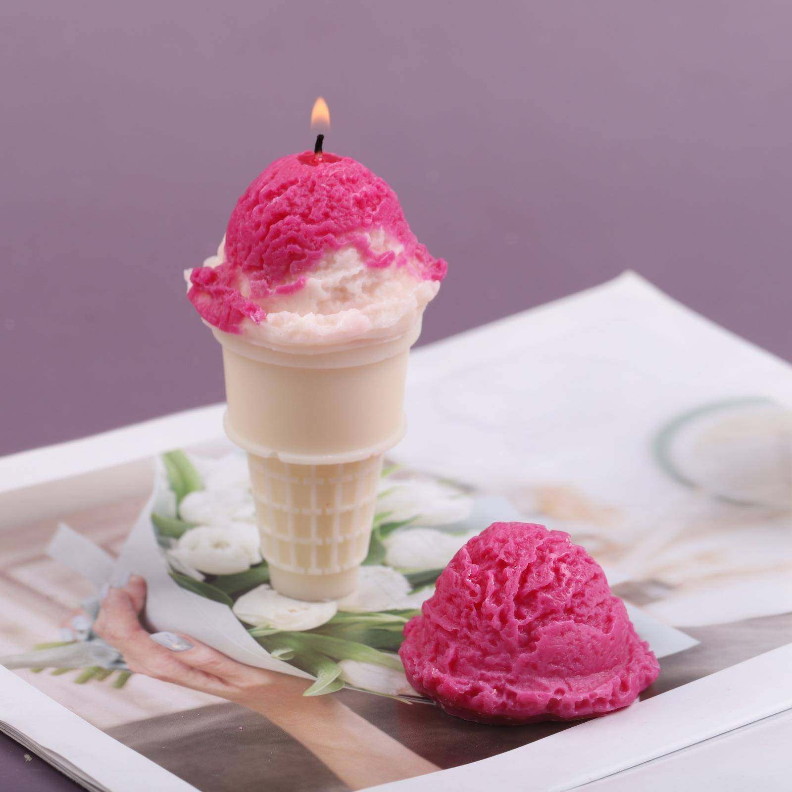 ins新款冰淇淋球香薰蜡烛硅胶模具甜品烘焙蛋糕装饰创意模具