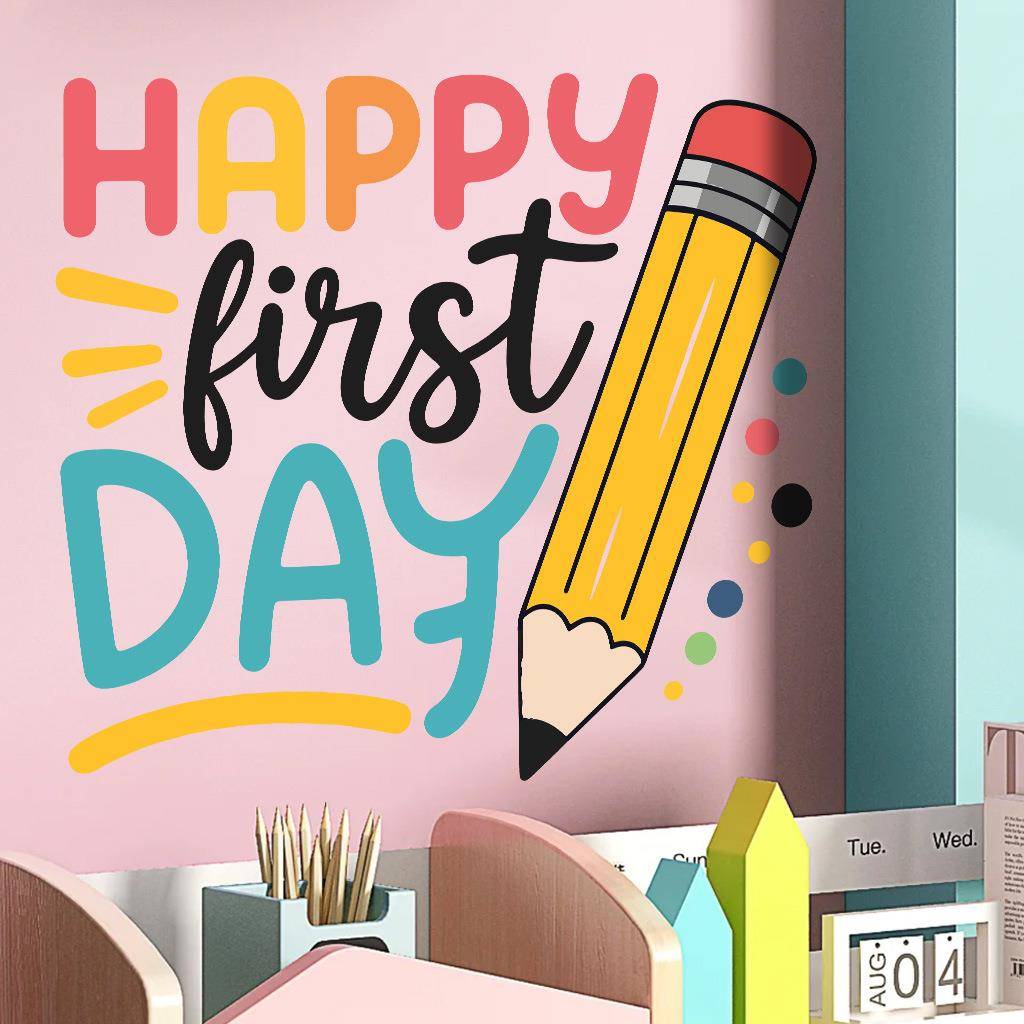 跨境开学返校季跨境爆款开学季贴纸墙贴激励表扬装饰校园主题装饰