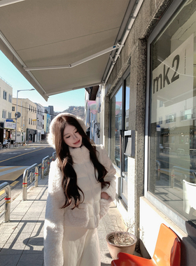 八盖pinky piggy 雪绒奶兔 元气毛毛拼接羽绒服小众减龄外套上衣