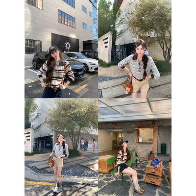 八盖pinkypiggy两色miu系上衣