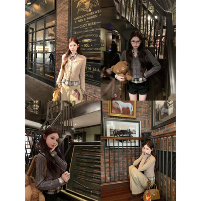 八盖pinkypiggy假两件针织衫