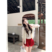 piggy 巴塞前调 手工立体钩花针织套装 八盖pinky 女开衫 吊带半裙