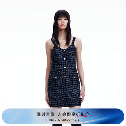 REVAN芮范奥莱冬季格纹牛仔连衣裙RN91102144
