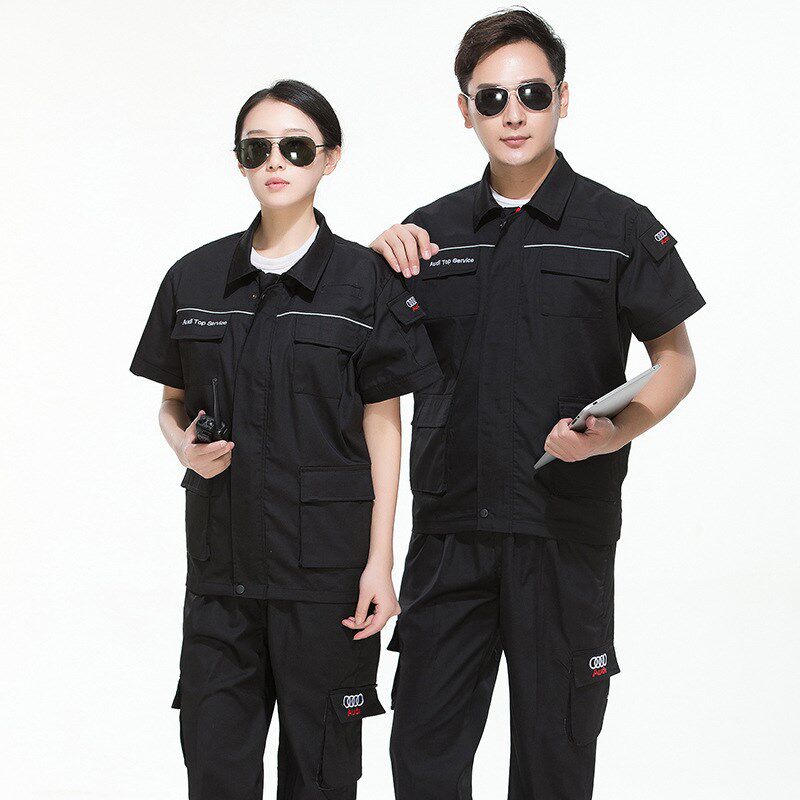 福特4S店售后维修短袖工作服套装男秋冬汽修服汽车美容车间劳保服