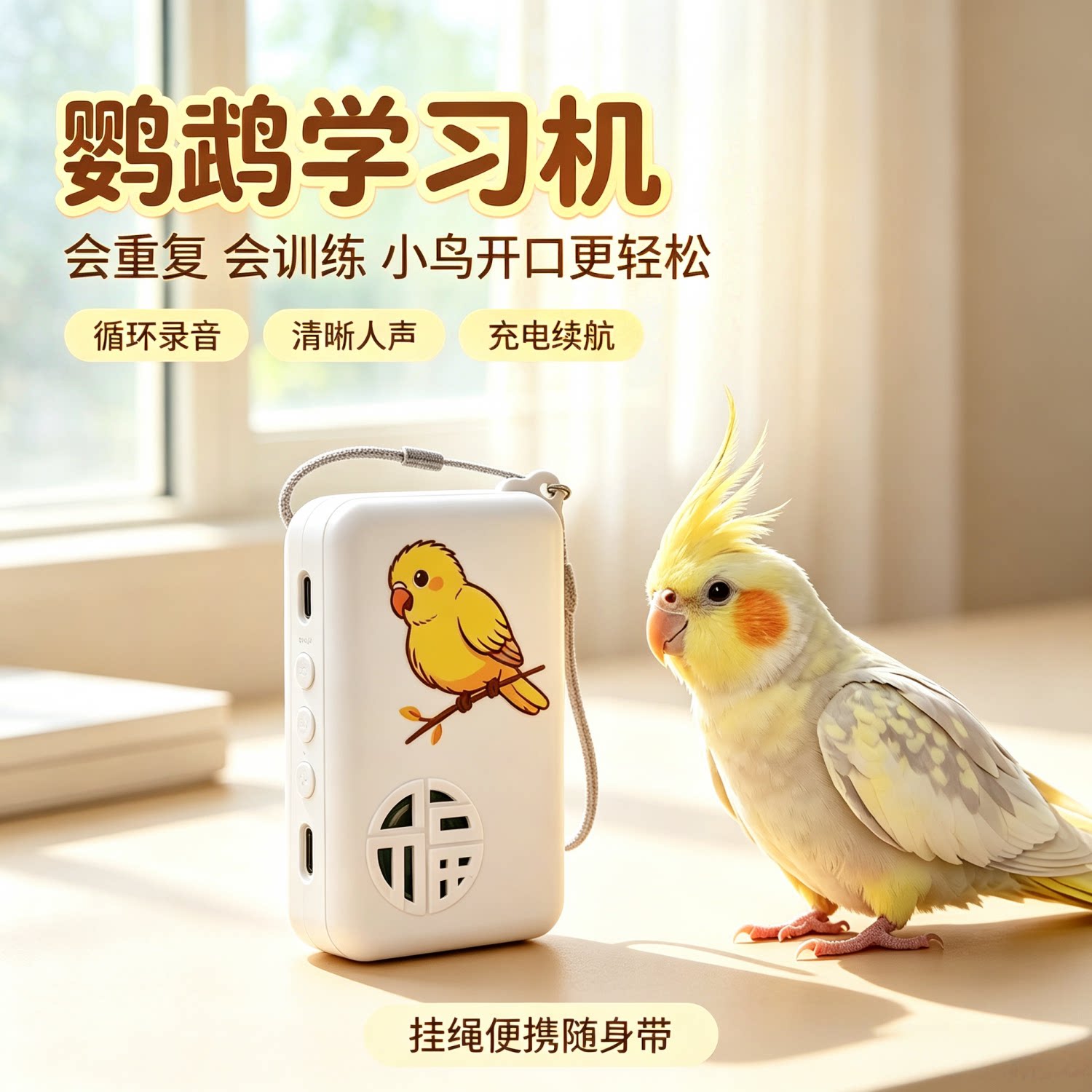 鹦鹉八哥鹩哥专用智能学说话宠物