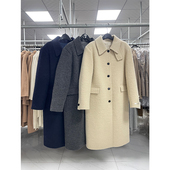 2025秋冬新款 双面羊毛大衣女立领韩版 原单苏丽长毛加厚毛呢外套