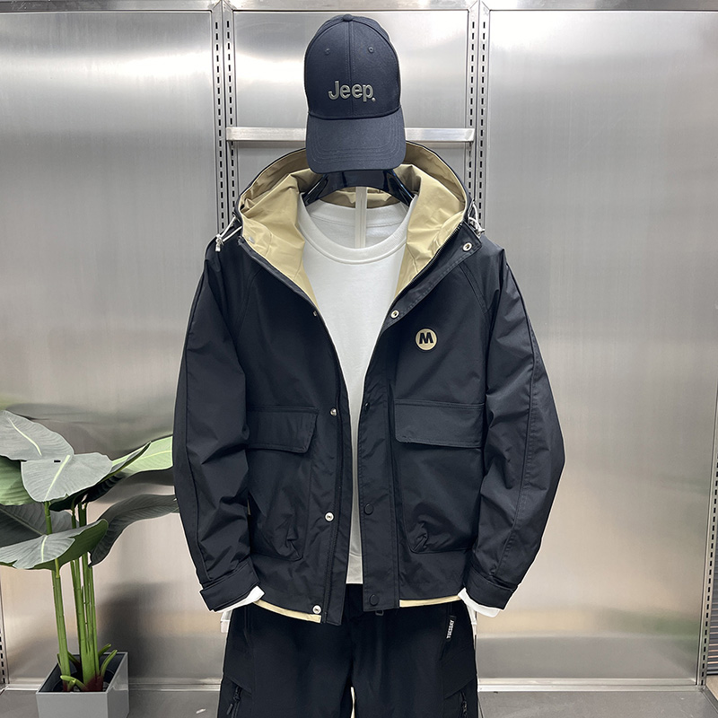 男士休闲连帽夹克外套