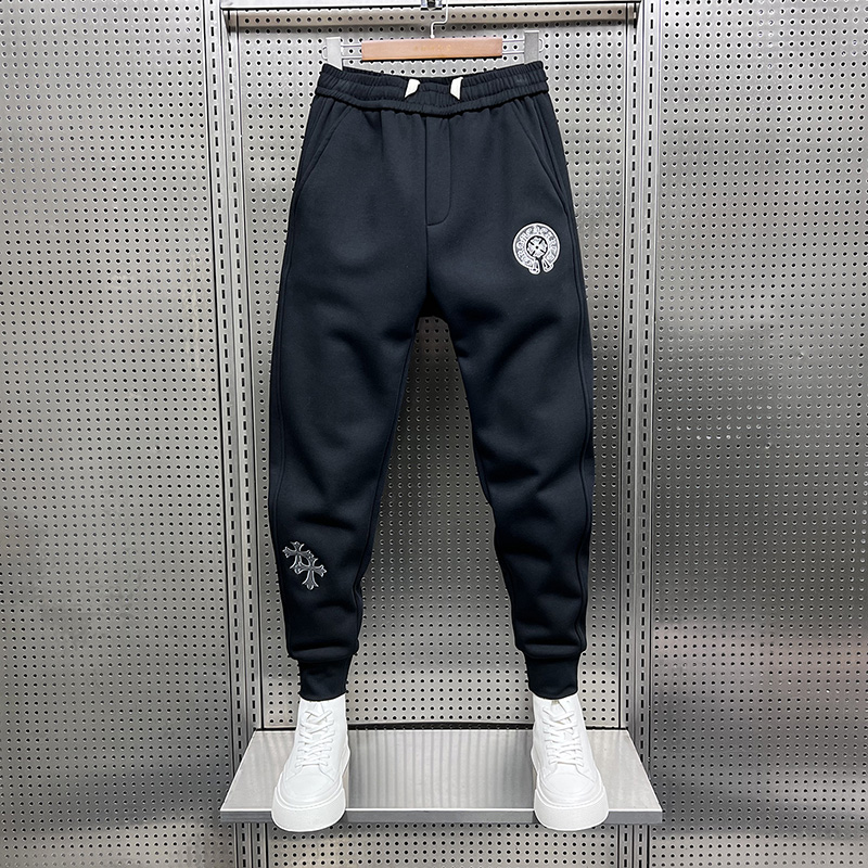 冬季加绒保暖卫裤潮牌宽松运动裤青年束脚哈伦裤痞帅百搭小脚长裤