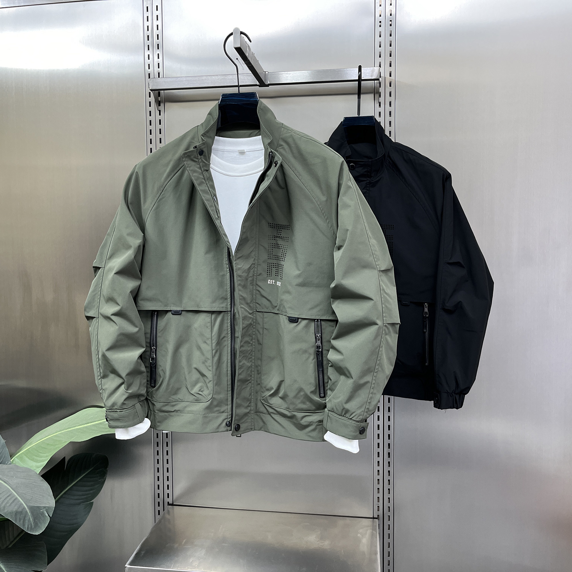 春季男士立领夹克外套24新款潮流青年痞帅薄款拼接设计感高端外套,男装,夹克,淘宝优惠券,粉丝福利购,淘宝优惠卷